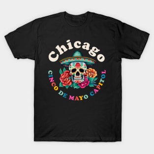 Chicago Cinco de Mayo 2023 Sugar Skull Illinois T-Shirt